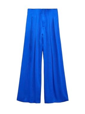 ZARA Satiny cobalt blue palazzo pant